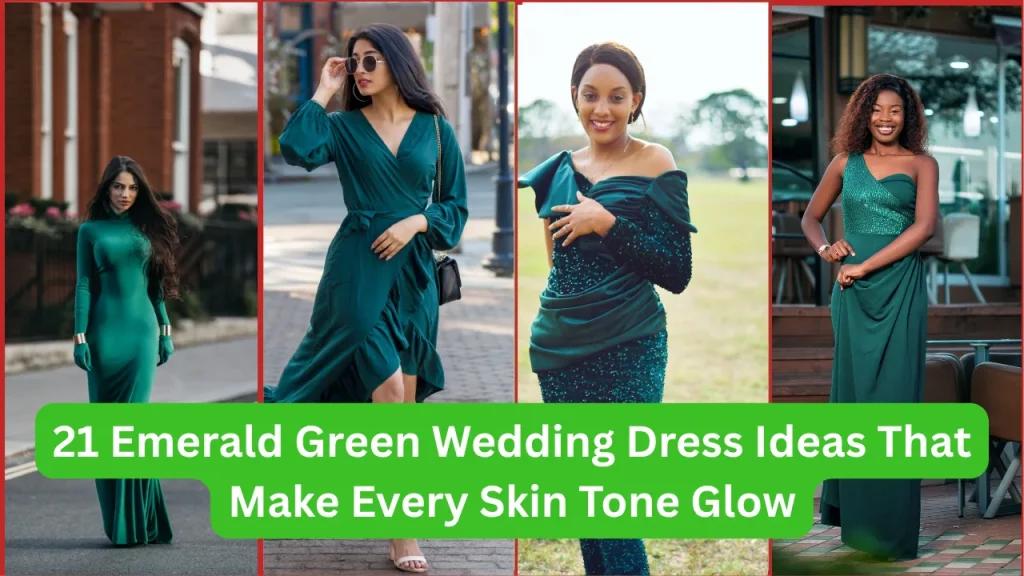 emerald green wedding dress