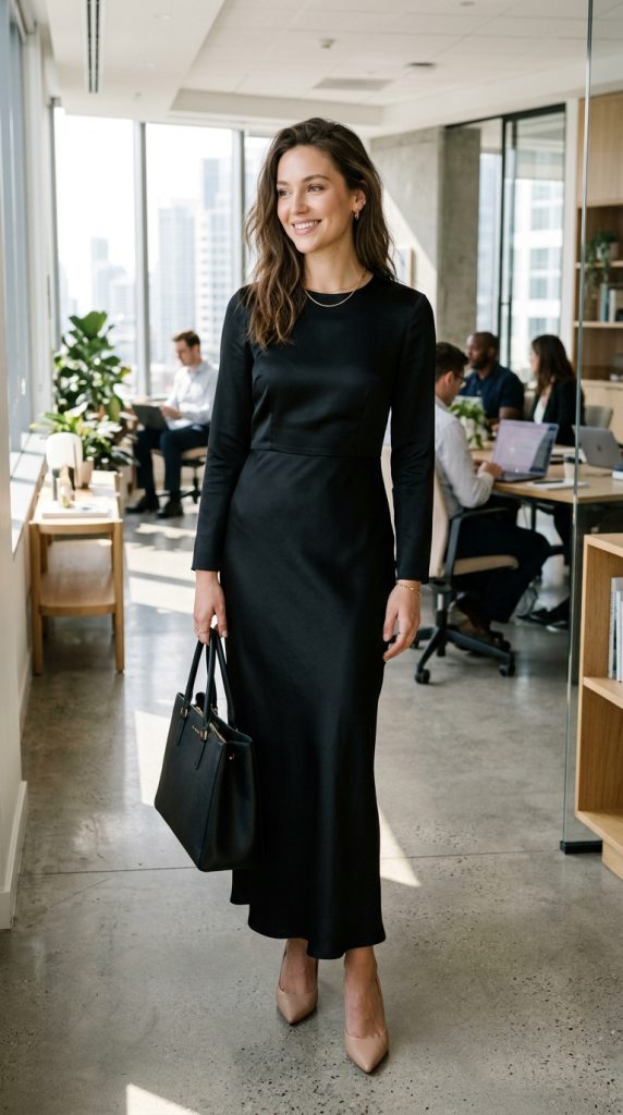 Black Satin Dress