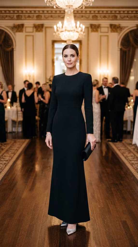 black wedding guest dress