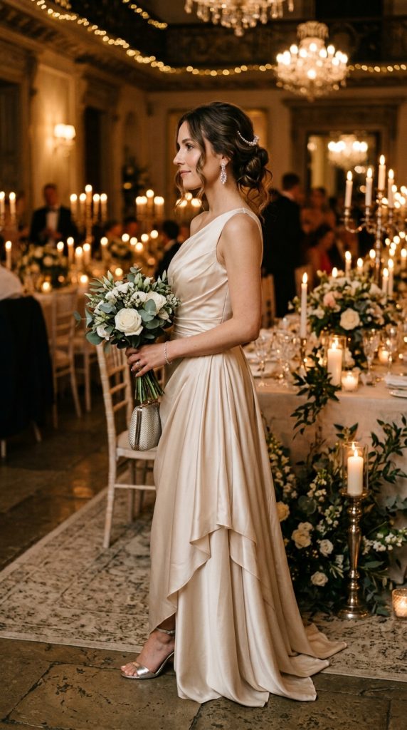 one shoulder wedding dress
