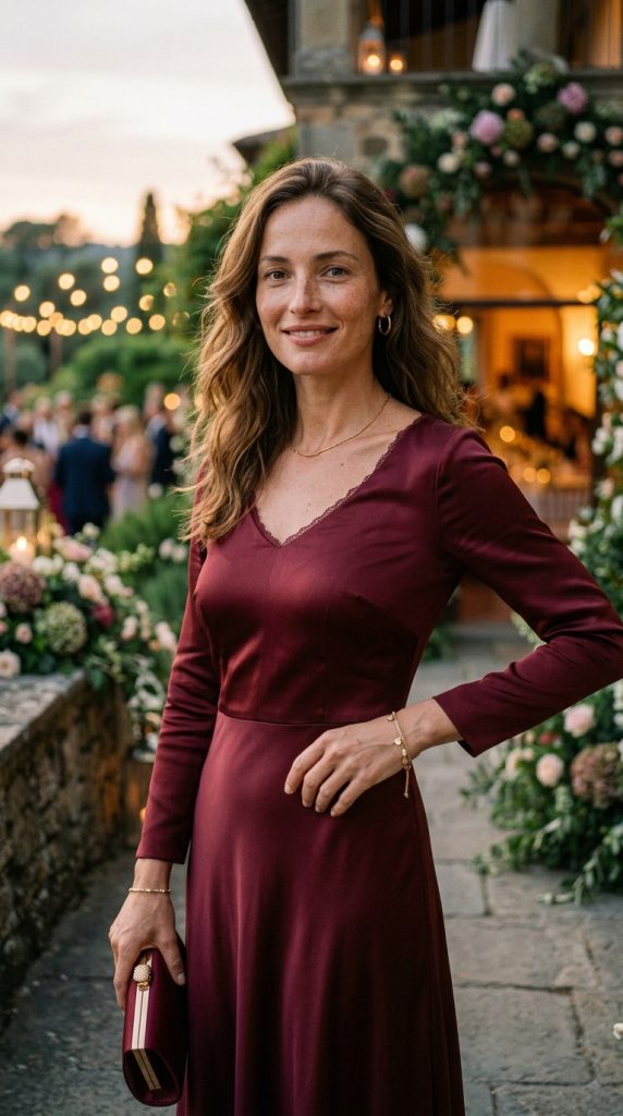 Burgundy Wedding Guest Dress