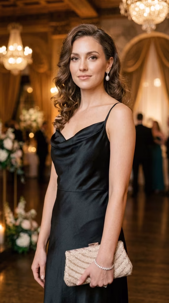 black wedding guest dress
