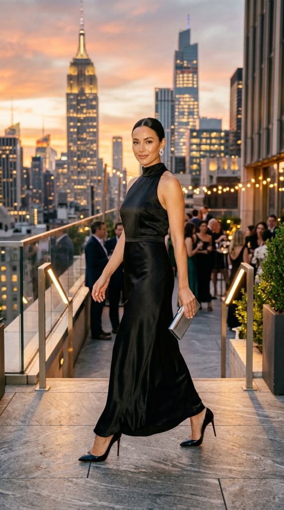 Black Satin Dress