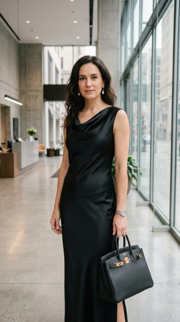 Black Satin Dress
