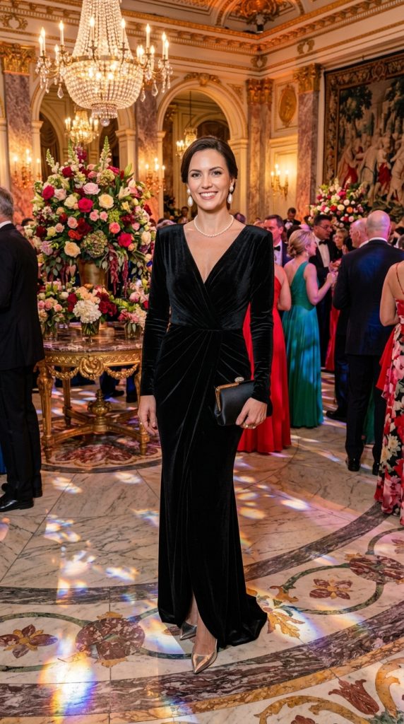 long sleeve formal dress