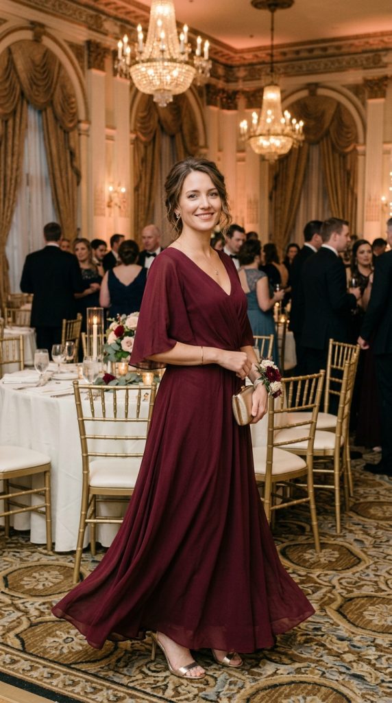 Burgundy Wedding Guest Dress
