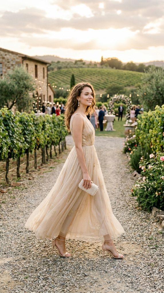 champagne wedding dress