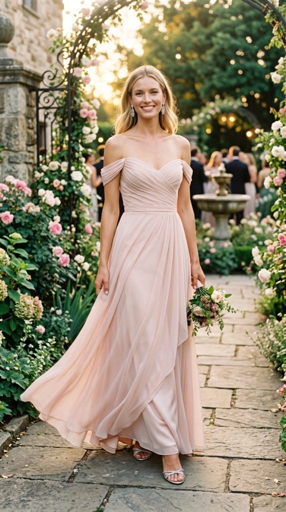 off shoulder wedding dress