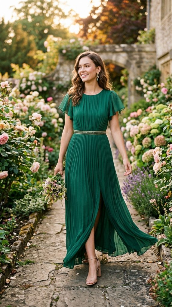 emerald green wedding dress